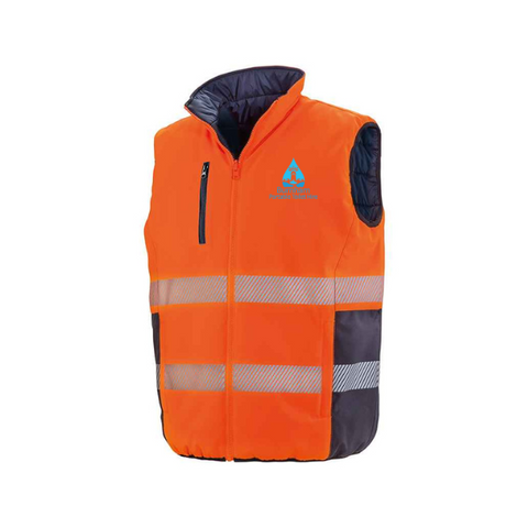 BPTH Hi Vis Reversible Gilet- Orange/Navy