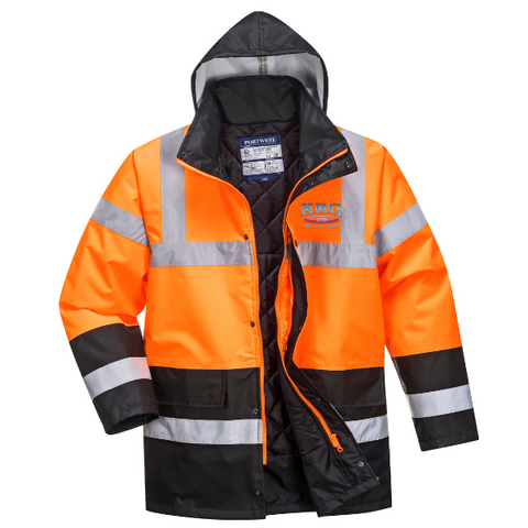 KRG Transport Portwest Hi Viz Two Tone Traffic Jacket - Orange/Black