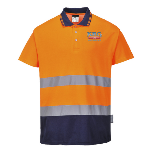 KRG Transport Portwest Hi Viz Polo Shirt - Orange/Navy