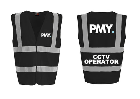 PMY Group Black High Visibility Vest - CCTV Operator
