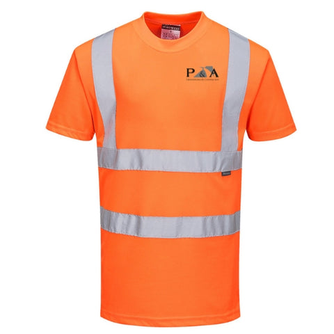 P&A Groundworks Hi Vis Short Sleeve T-shirt- Orange