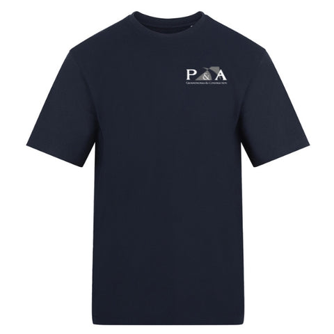 P&A Groundworks Mens T-Shirt- Navy