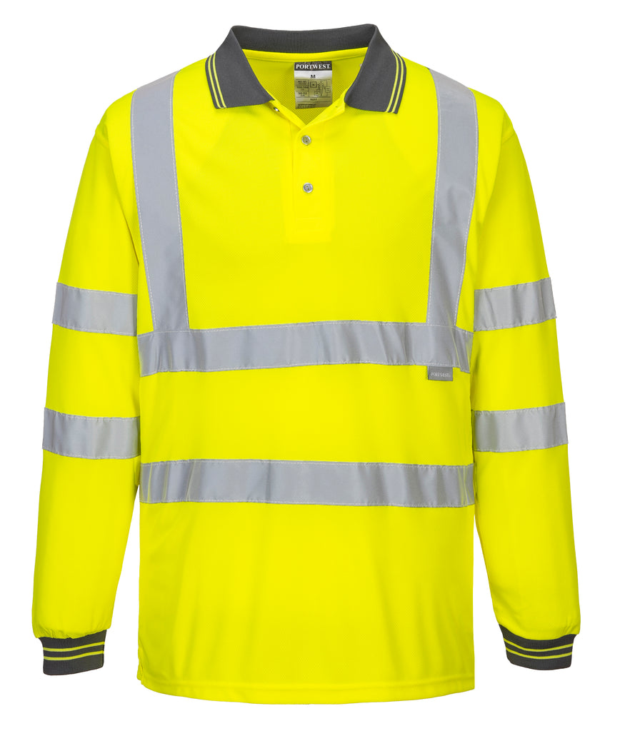 Jays Hi Viz Long Sleeved Polo Shirt - Orange/Yellow – NK Workwear