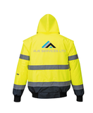 AJE Services 3-in-1 Hi Vis Bomber Jacket - Yell/Navy